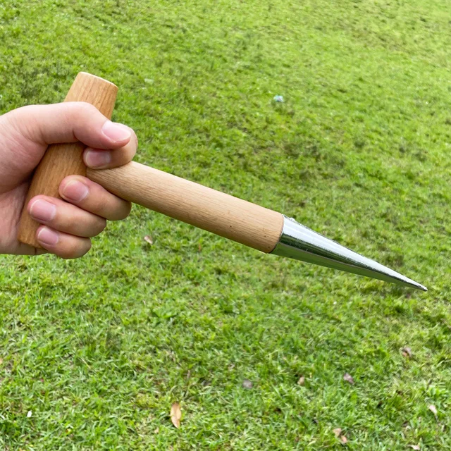 Otthoni Ültetési Szerszámok Lyuk Lyukasztó Kertész Tartós Fa Fogantyú Rozsdamentes Acél Vetőmag Ültetvényes Szerszám Talaj Kerti Kellékek - Image 3
