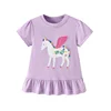 Jumping Meters 2-7T New Arrival Unicorn Embroidery Hot Selling Cotton Summer Girls Tshirts Baby Clothes Children's Tees Tops 1