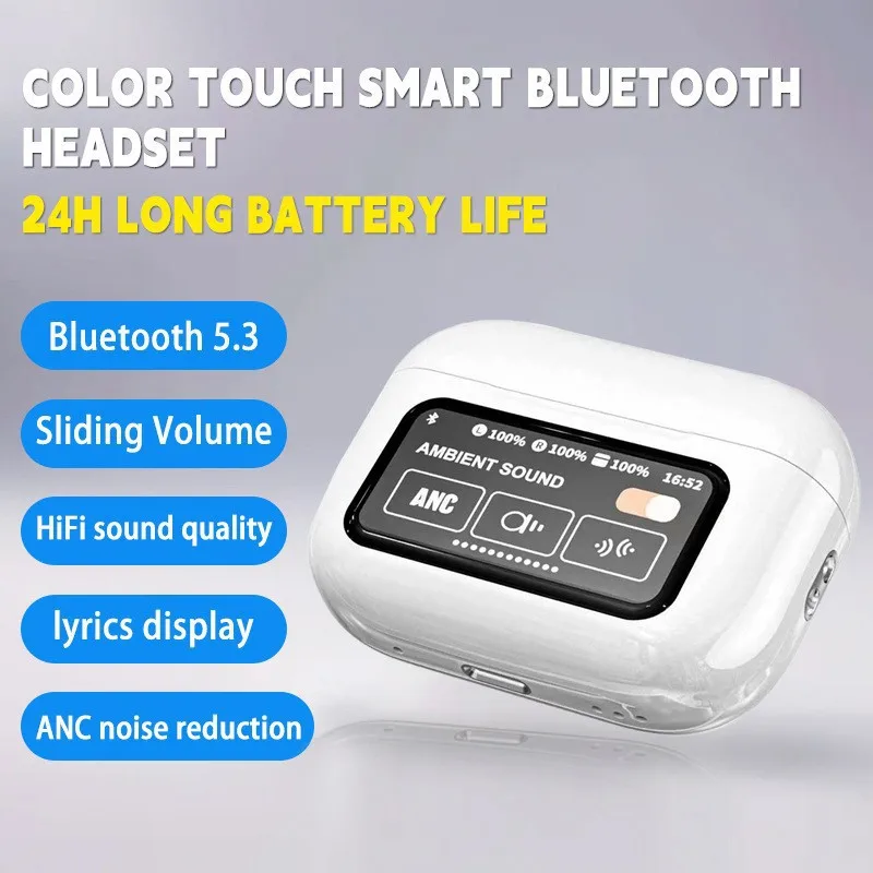 A9 pro Bluetooth headset LCD smart color screen wireless active noise reduction super long battery life 1