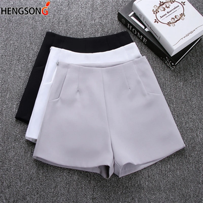 Summer Sportswear Women Sports Shorts Tennis Shorts Pockets Zipper Solid High Waist Sporting sports shorts