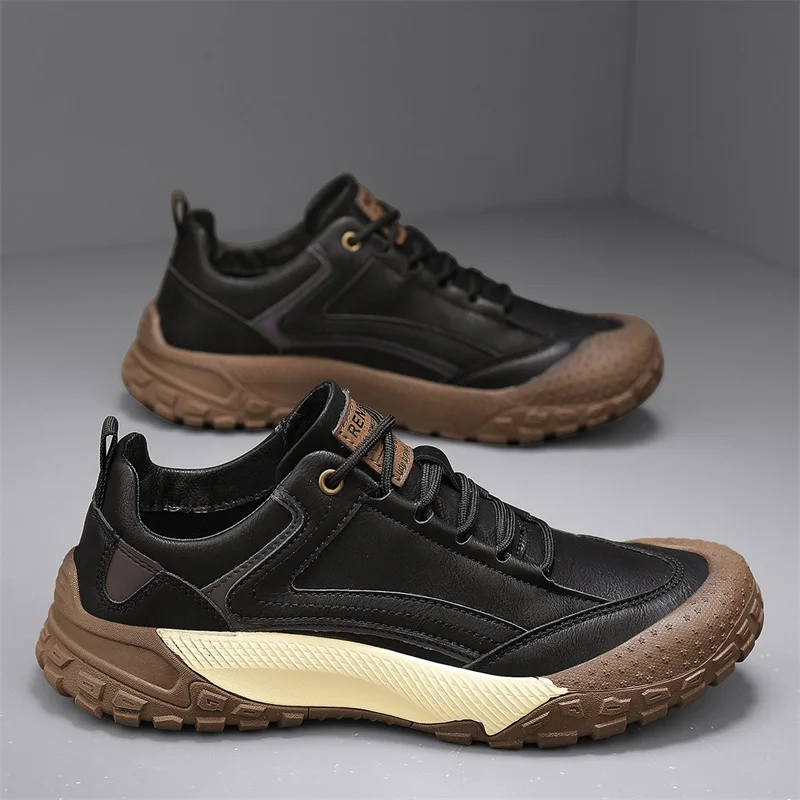 

Casual sneaker Round toe Safety shoes leather shoes Casual shoes Non-slip shoes sports and leisure work boots for men Loafers