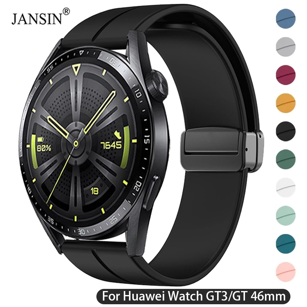 Cinturino Magnetico Con Fibbia A D Per Huawei Watch Gt3 Gt 46Mm Cinturino In Silicone Per Huawei Watch Gt 3 Runner 46Mm Accessori Per Cinturini