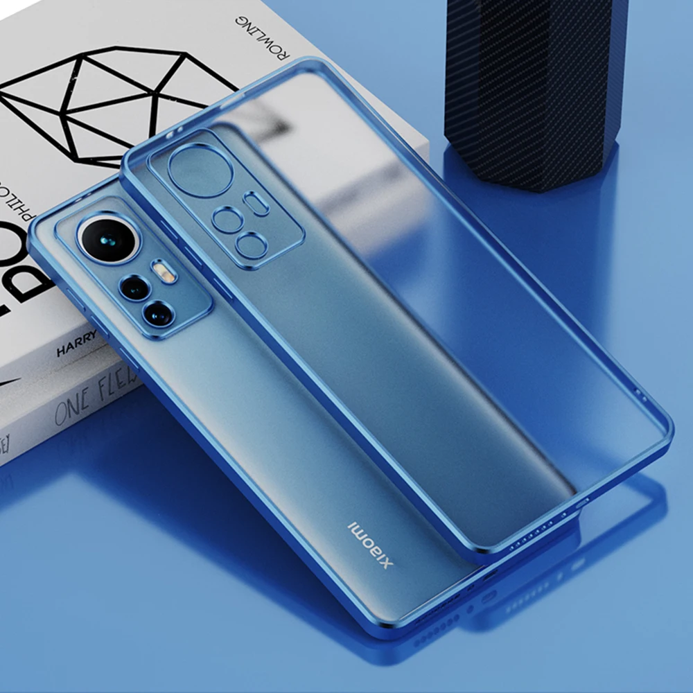 Luxuriöse, galvanisierte Telefonhülle für Xiaomi Mi 12S 12 Pro, transparente, matte TPU-Hülle, Funda für Xiaomi 12S 12X 12, Anti-Fal_voghion.com