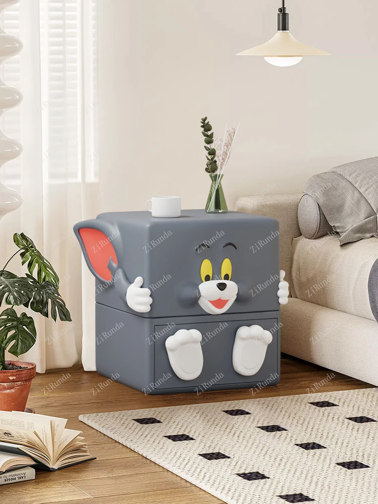~Cat and Mouse Creative Bedside Table Children's Room Bedside Cabinet Boys and Girls Storage Cabinet