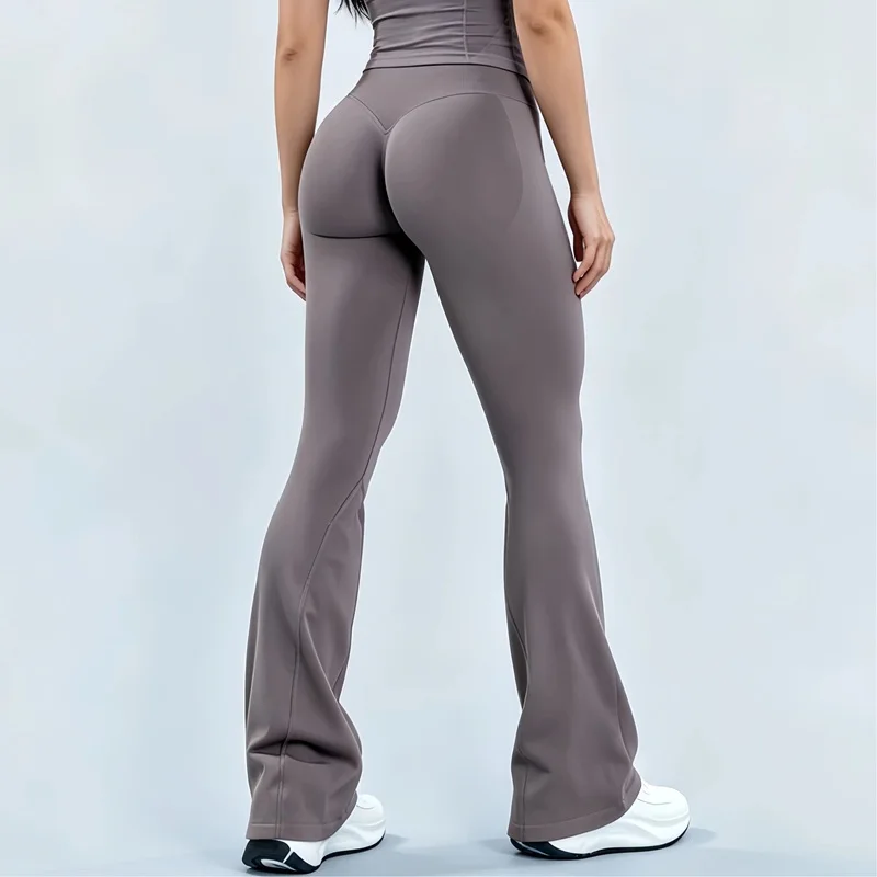 Women Wide Leg Yoga Leggings Tummy Control Seamless Butt Lifting Bell Bottoms Fitness Flare Pants Gym Sports Push Up Flare Pants 1