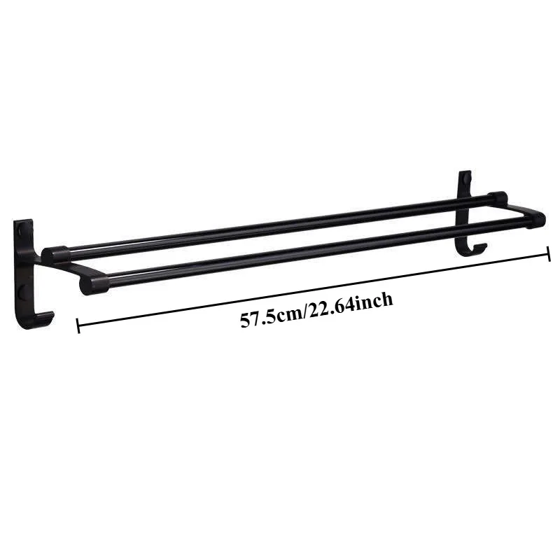 1Pc punch-free bathroom wall-mounted storage rack wall-mounted towel bar toilet bath towel rack towel ring clothes rack 2