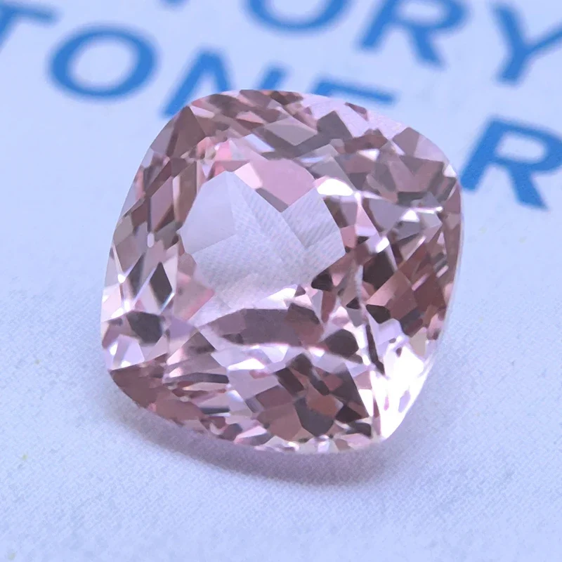 Lab Grown Sapphire Sakura Pink Color Square Cushion Shape Charms Bead for Diy Jewelry Making Material Selectable AGL Certificate