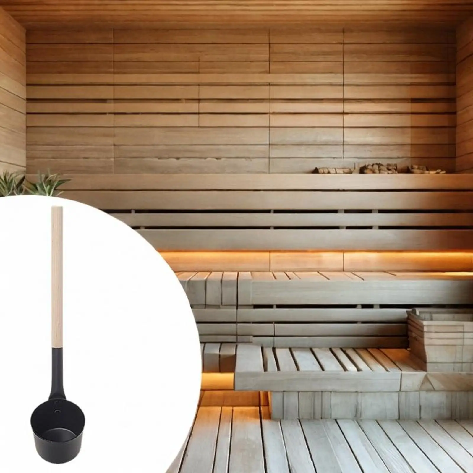 Sauna Ladle Aluminum Accessories Practical Large Capacity Simple Sauna Water Ladle Water Dipper for Bathroom Steam Room Bathtub
