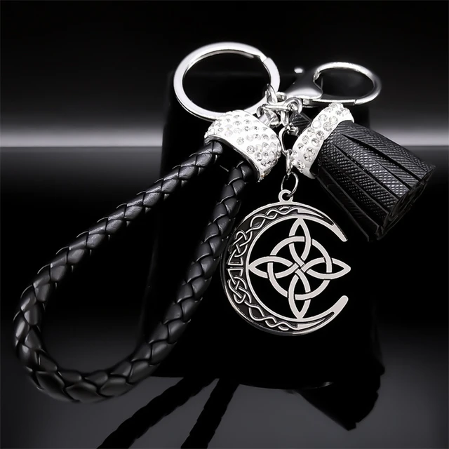 Mint Green Four Sided Celtic Knots Keychain