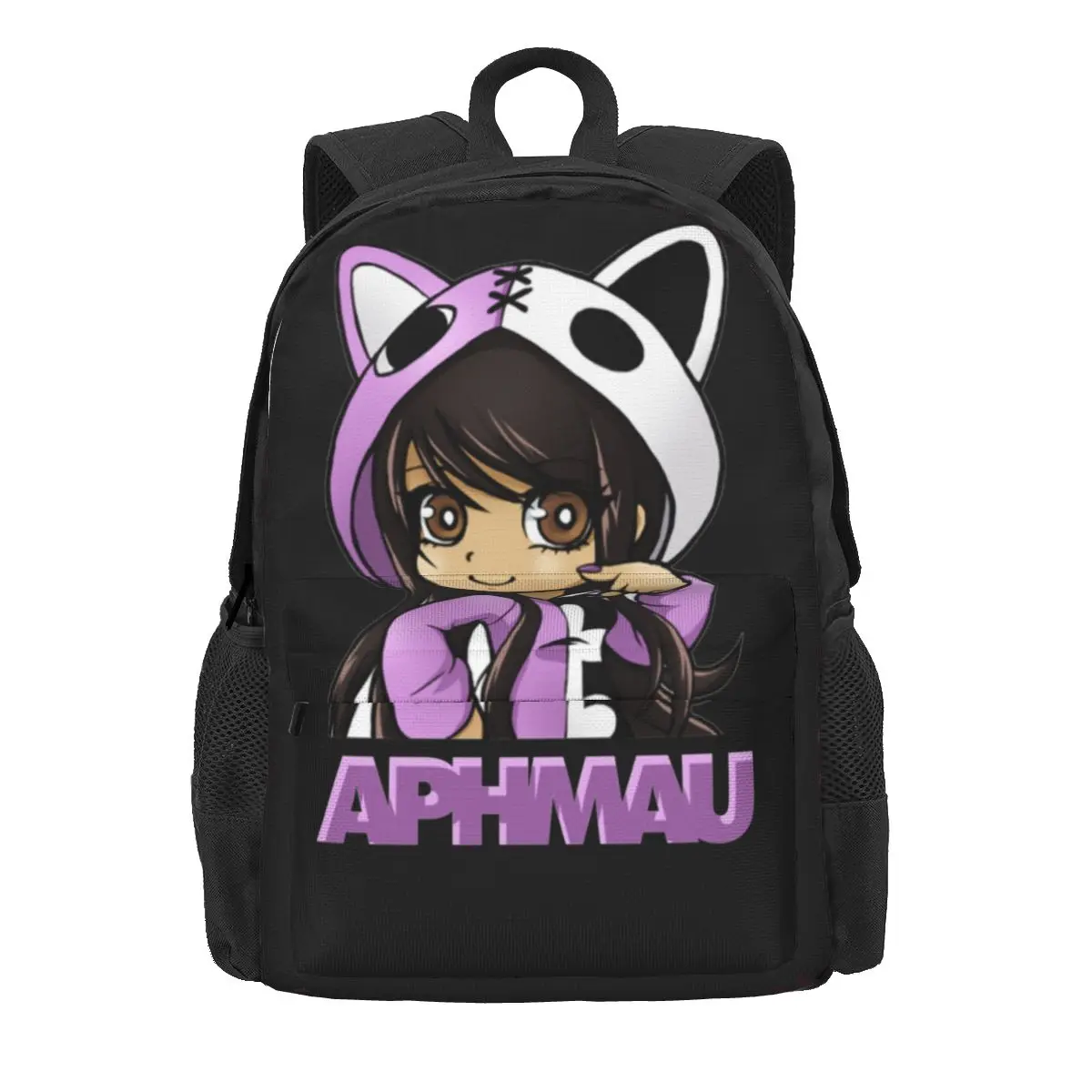 

Aphmau манга Рюкзак Фиолетовый кот Милый Мультфильм Мальчик Полиэстер Открытый Рюкзаки узор Kawaii школьные сумки рюкзак