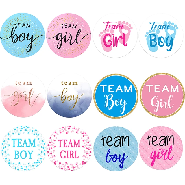 Boy Or Girl Team Boy Team Girl Stickers Gender Reveal Sticker Party  Decoration Baby Shower Welcome New Baby Gift Box Label - Party & Holiday  Diy Decorations - AliExpress