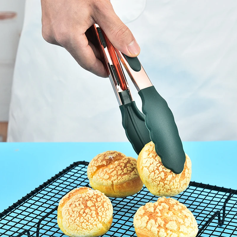 9/12/14 Inch Barbecue Tongs Stainless Steel Gold Food Clips et Meat Beef Grill Clamp Home Kitchen Gadgets Accessories food tongs