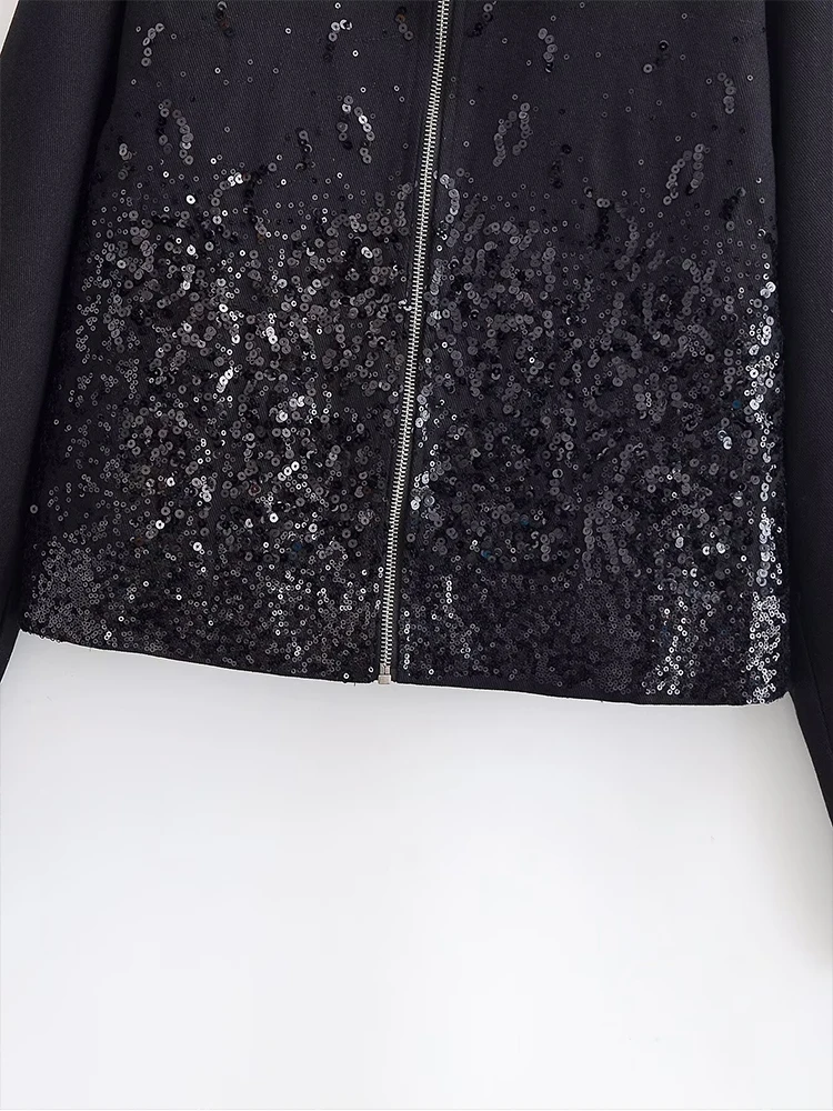 Street Sequin Women Jacket Y2k Long Sleeve Zippers Female Casual Jackets Coat 2026 Spring Unisex New Outwear ﻿ ﻿ ﻿ ﻿ ﻿
