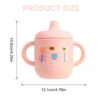 1PCS Cartoon Silicone Baby Feeding Cup BPA Free Leak Proof Training Cup With Handle Travel Friendly Dishwasher Safe Baby Stuff 4