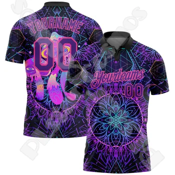 Nome personalizzato colorato Camo gradiente Vintage Flame Graffiti Tattoo Retro 3dprint Harajuku estate manica corta Polo Jersey camicie A