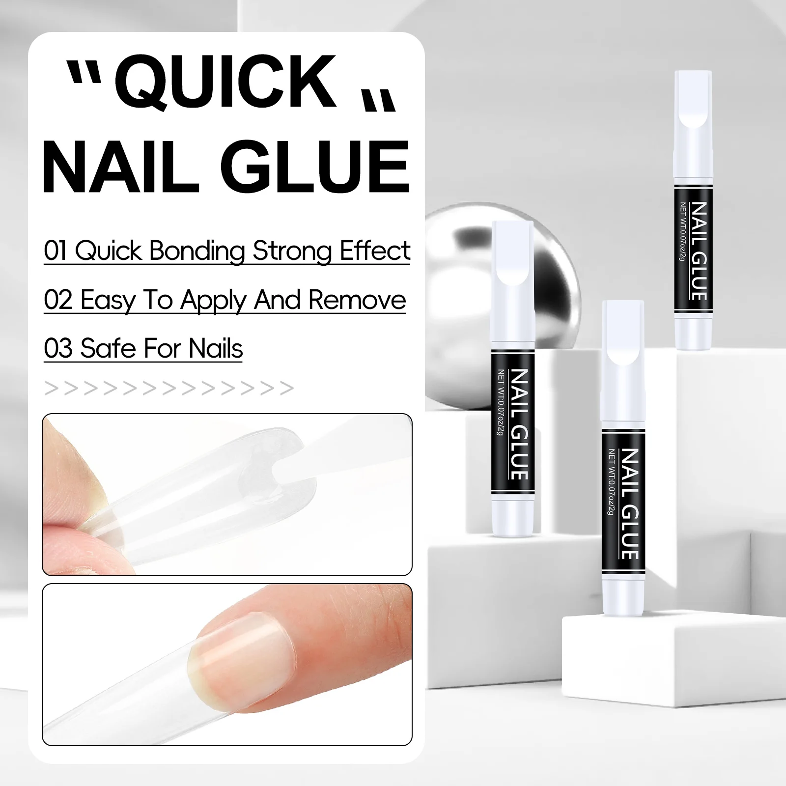 COSCELIA Nail Glue Fast Drying Nails Care Product Nail Decoration Glue for False Nails Glitter Acrylic Decoration 4