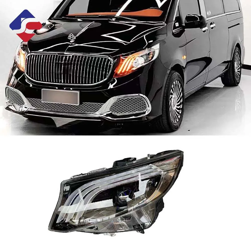 

Светодиодный Автомобильная фара для Mercedes-Benz Vito 2016-2019 года Модифицированная фара с DRL Ксеноновые указатели поворота Автомобильные аксессуары