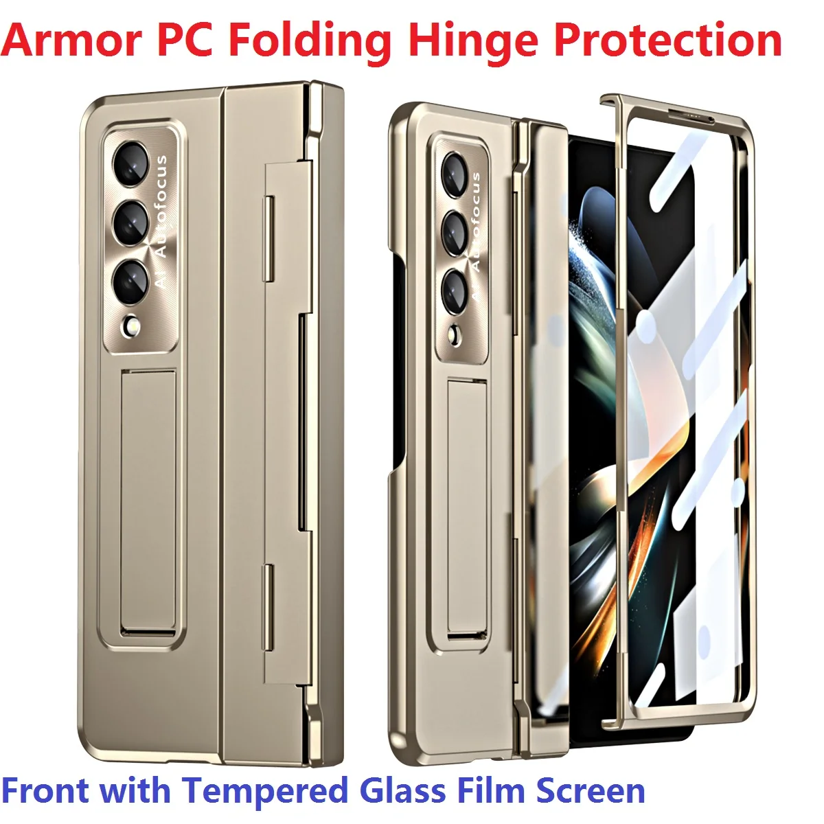 

Armor Hard For Samsung Galaxy Z Fold 4 5 3 Fold3 Fold5 Case Pen Slots Glass Film Screen Protector Stand Hinge Cover