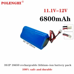 BCAK 11.1V 6800mAh 3S1P 18650 Hight Quality Lithium Battery Pack with 5A BMS for CCTV Cameras Li-Ion Backup Power