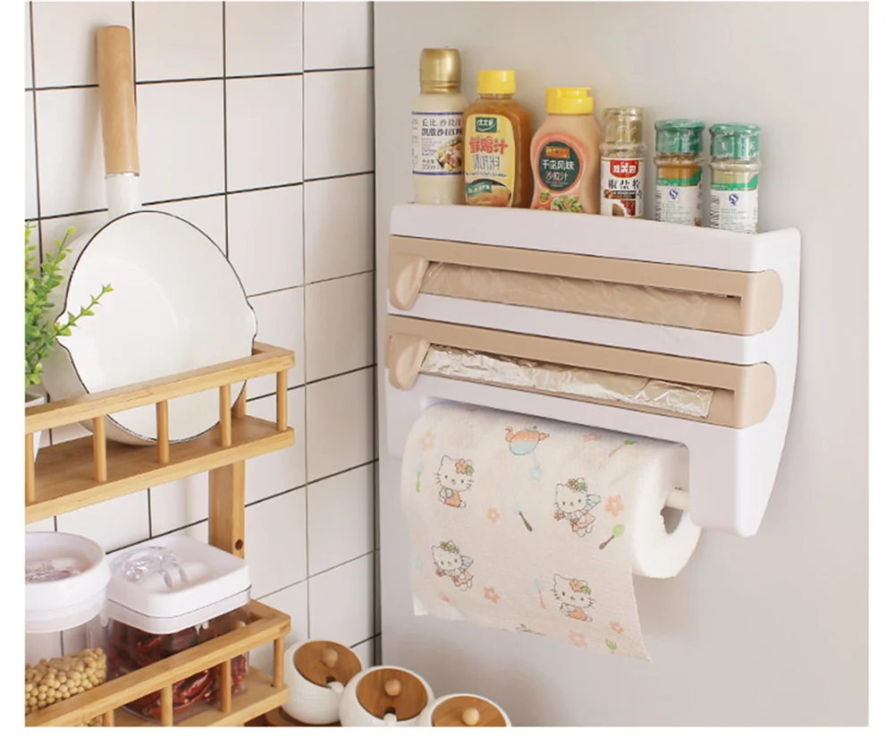 Self Adhesive Kitchen Roll Holders, Paper Towel Rack Holder Under