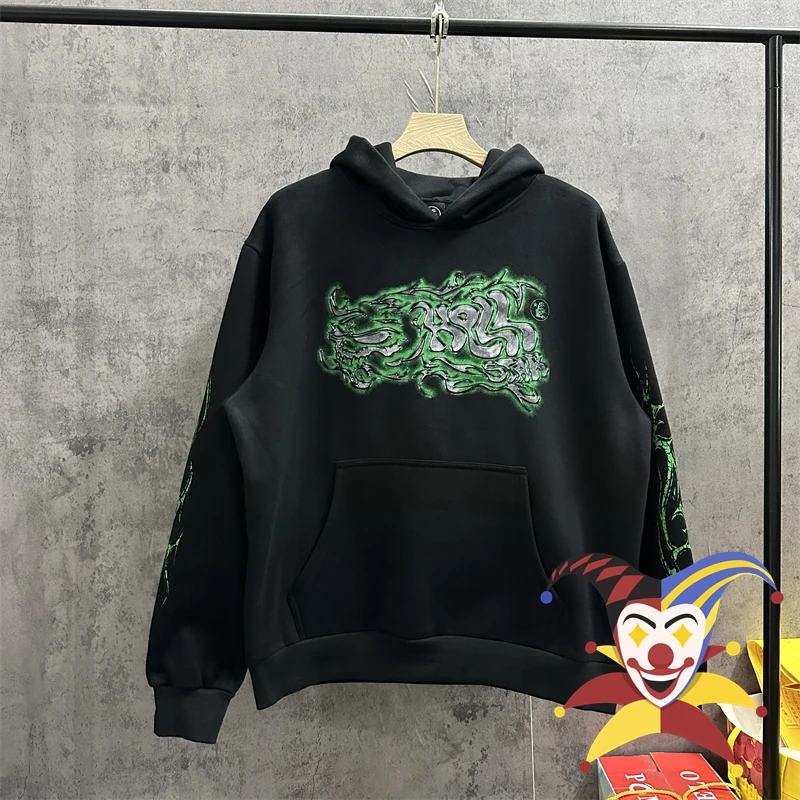 

2023fw HELLSTAR Fleece Hoodie Men Women Best Quality Black Graffiti Hip-hop Pullover Hooded