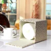 Creative Desktop Roll Paper Box, PU Leather Tissue Case, Cube Napkin Holder, Kitchen Pumping Tray, European Fashion Storage Box 4