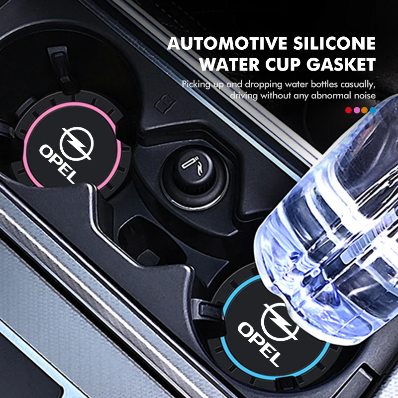 Car Silicone Coaster Anti-Slip Water Cup Drink Mat 2Pcs For Opel Zafira Meriva Mokka Vivaro Vectra Antara Ampera cup holder coasters car coaster pads