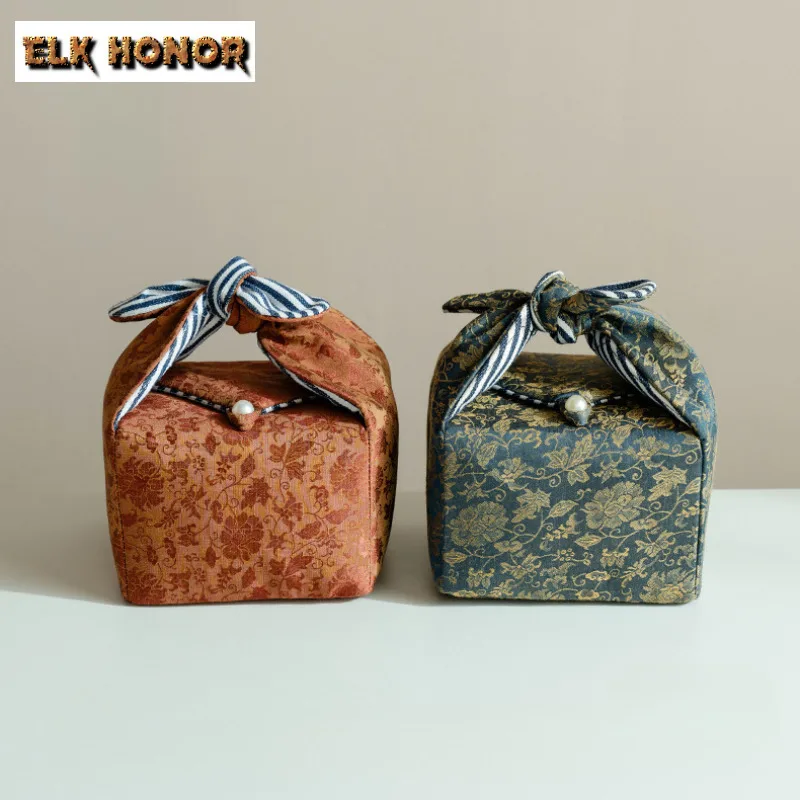 Entangled Lotus Weaving Brocade Tea Storage Bag Portable Travel Hoppocket Tea Protection Cozy For Teapot Hand Bag Teaware Gifts