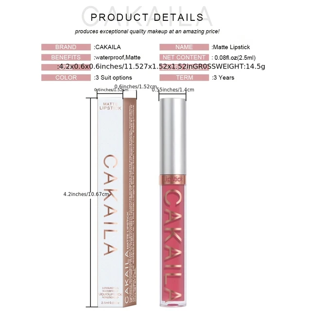 57212-41badf.jpg 1 Pcs Waterproof Lip Gloss Lipstick Set - Nude, Dark Brown & Matte Red Shades, Long-Lasting 24-Hour Wear, Suitable for All Skin