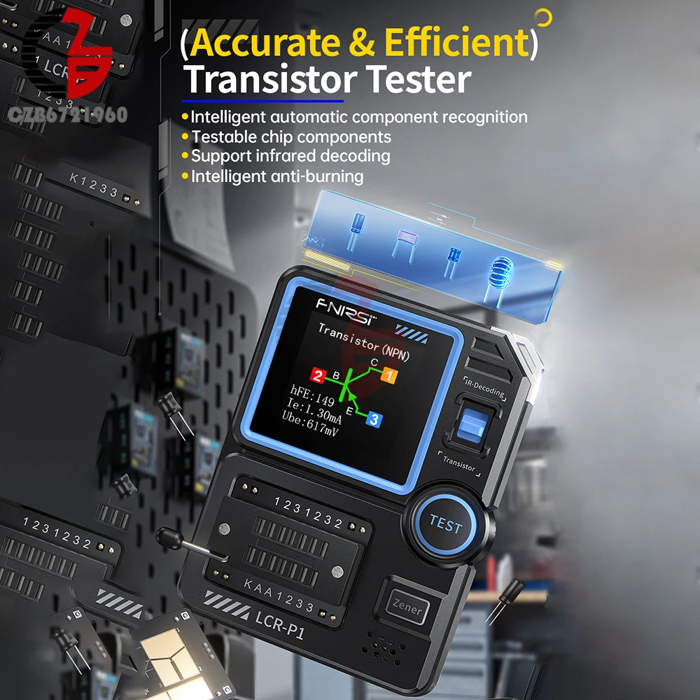 LCR-P1 Transistor Tester Multimeter Diode Triode Capacitance Resistance Meter LCR ESR NPN PNP MOSFET SMD Multifunction Tester 5