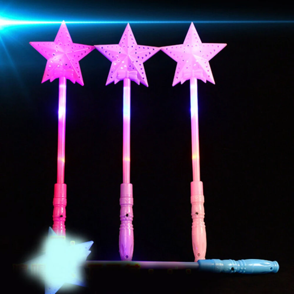LED Luminous Magic Star Rod Light-up Wand Glow Sticks Christmas New Year Party Props Concert Glowing Stick Party Props Supplies glow sticks glow light