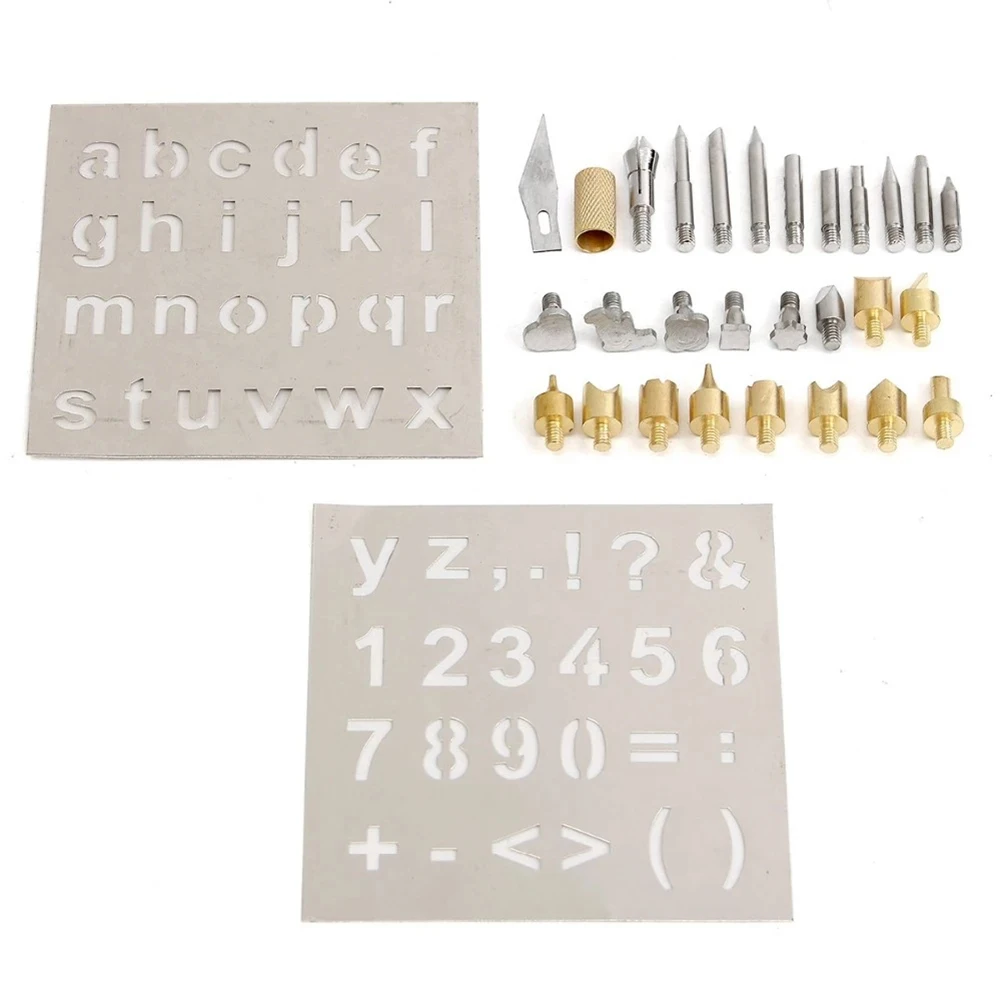 Buy Alphabet Pyrography Stamps Kit Hotstamp Set Lower