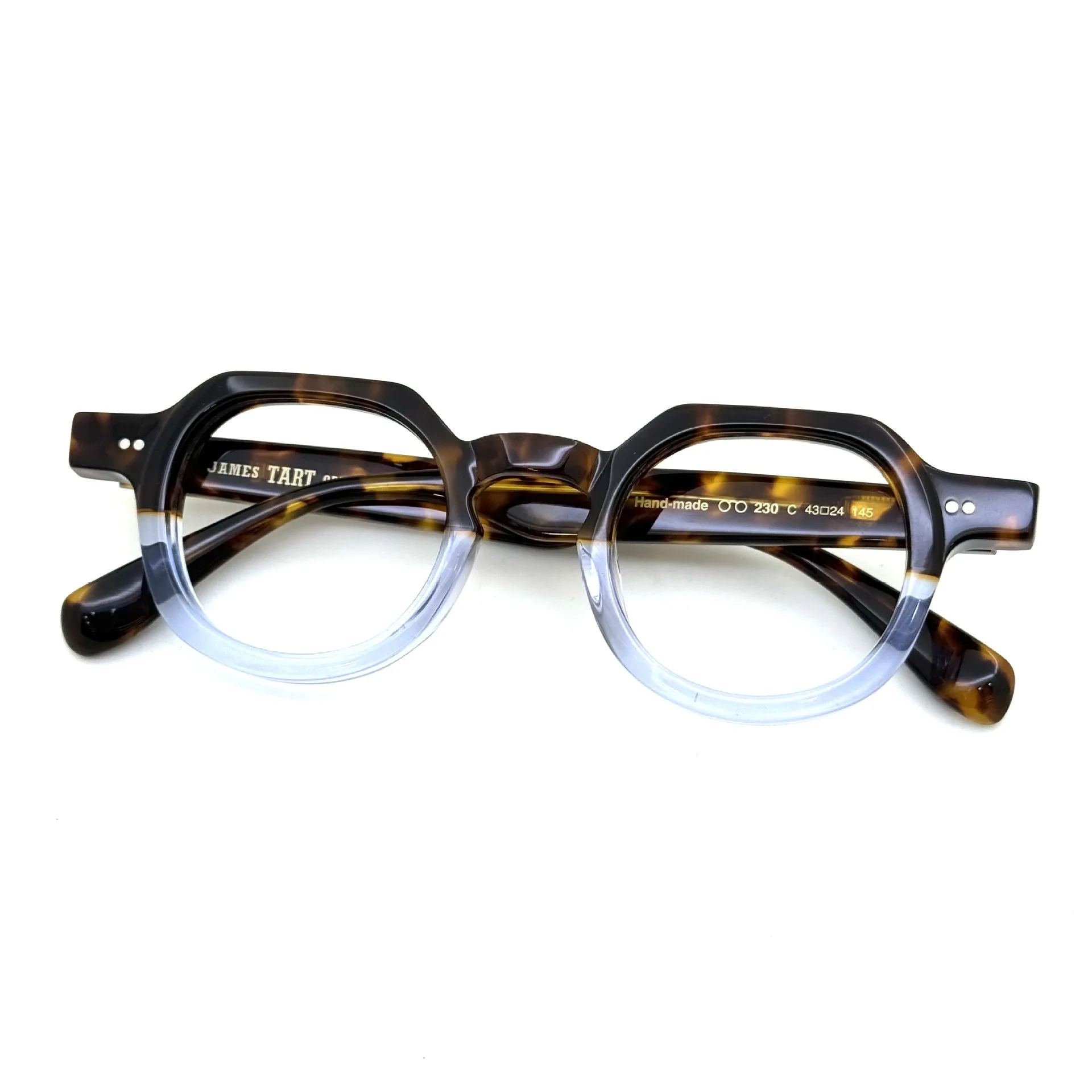 

Belight Optical James Tar*t Hand Made Italy 8.0mm Thickness Acetate Double Color Men Women Vintage Retro Spectacle Frame 230