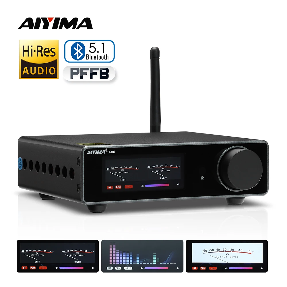 AIYIMA Power Amplifier TPA3255 DAC Bluetooth PFFB Stereo 300Wx2 Class D 2.0 HiRes Digital Amp with RCA TRS OPT COA USB Input 3