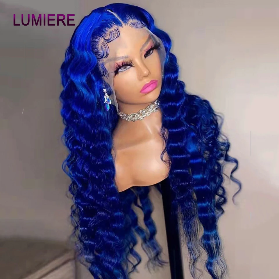 Blue Loose Deep Wave Bundles Human Hair 28 30 inch Ombre  display picture 3