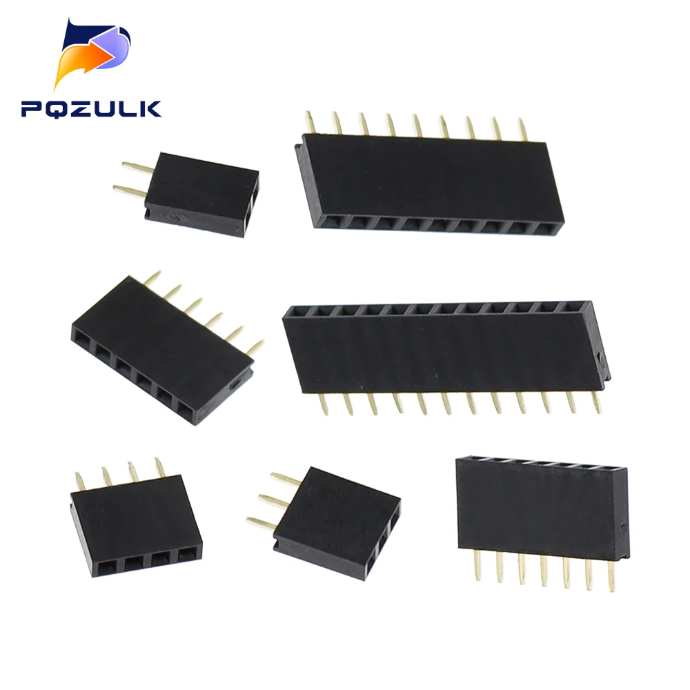 Pin Header 100PCS Single Row Female 2.54MM Spacing 2P-15P 40P