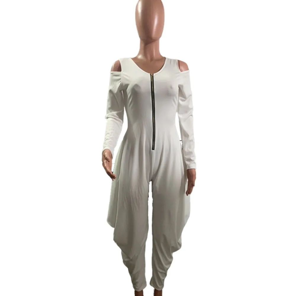 Fall Women Clothes Jumpsuit One Piece Outfit Elegant Hollow Out Long Sleeve Fashion Loose Wide Leg Romper Wholesale Dropshipping