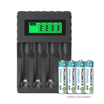4 slot per batterie ricaricabili AA/AAA NiCd NiMh Caricabatterie aa aaa Display LCD Caricabatterie intelligente intelligente