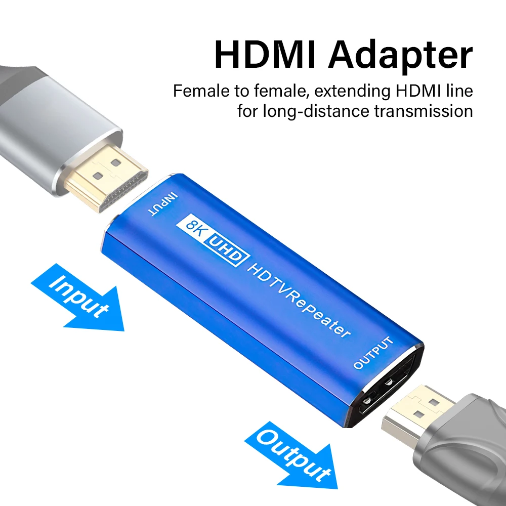 Premium HDMI Signal Amplifier & Extender - 8K/4K HDR Video Booster Adapter