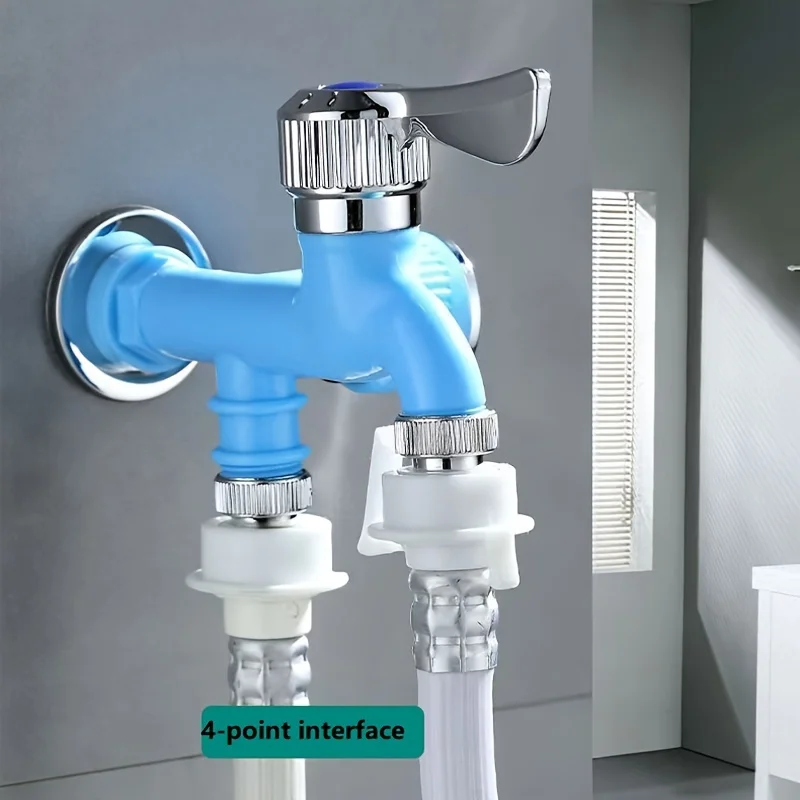 4-point universal faucet for household use, one to two anti freezing and splash proof kitchen dual control washing machine fauce 2
