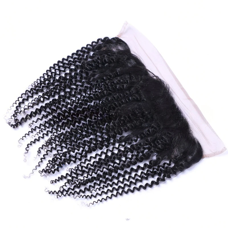 Afro Kinky Curly 13x4 Lace Frontal Closure Human Hair Soft and Silky Baby Hair Brazilian Remy Transparent Lace Frontal