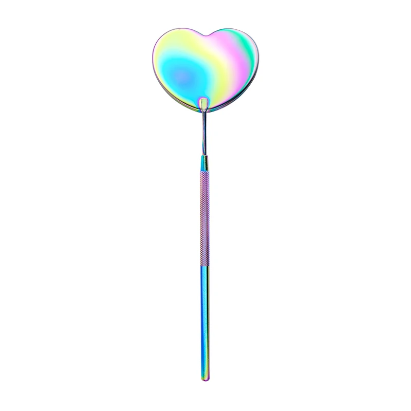 Description Picture 2 of itemEyelash Extension Mirror Lash Lifting Supplies Stainless Steel Long Handle Heart Shape Magnifying Checking Hand Mirror