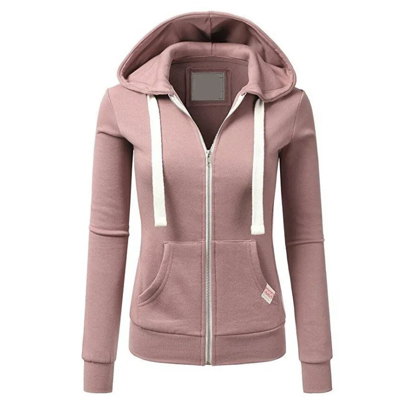 2024 Autumn/Winter New Women's Personalized Fashion Sports Hoodie Long Sleeve Drawstring Pocket Zipper Coat Woolen Sweater Top 5