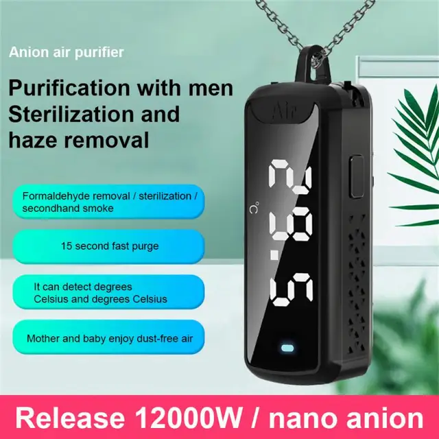 Usb Töltés Oxigéntisztító Légtisztító Elektrosztatikus Tisztítás Füst Eltávolító Mini Negatív Ionok Generátor Autó - Image 4