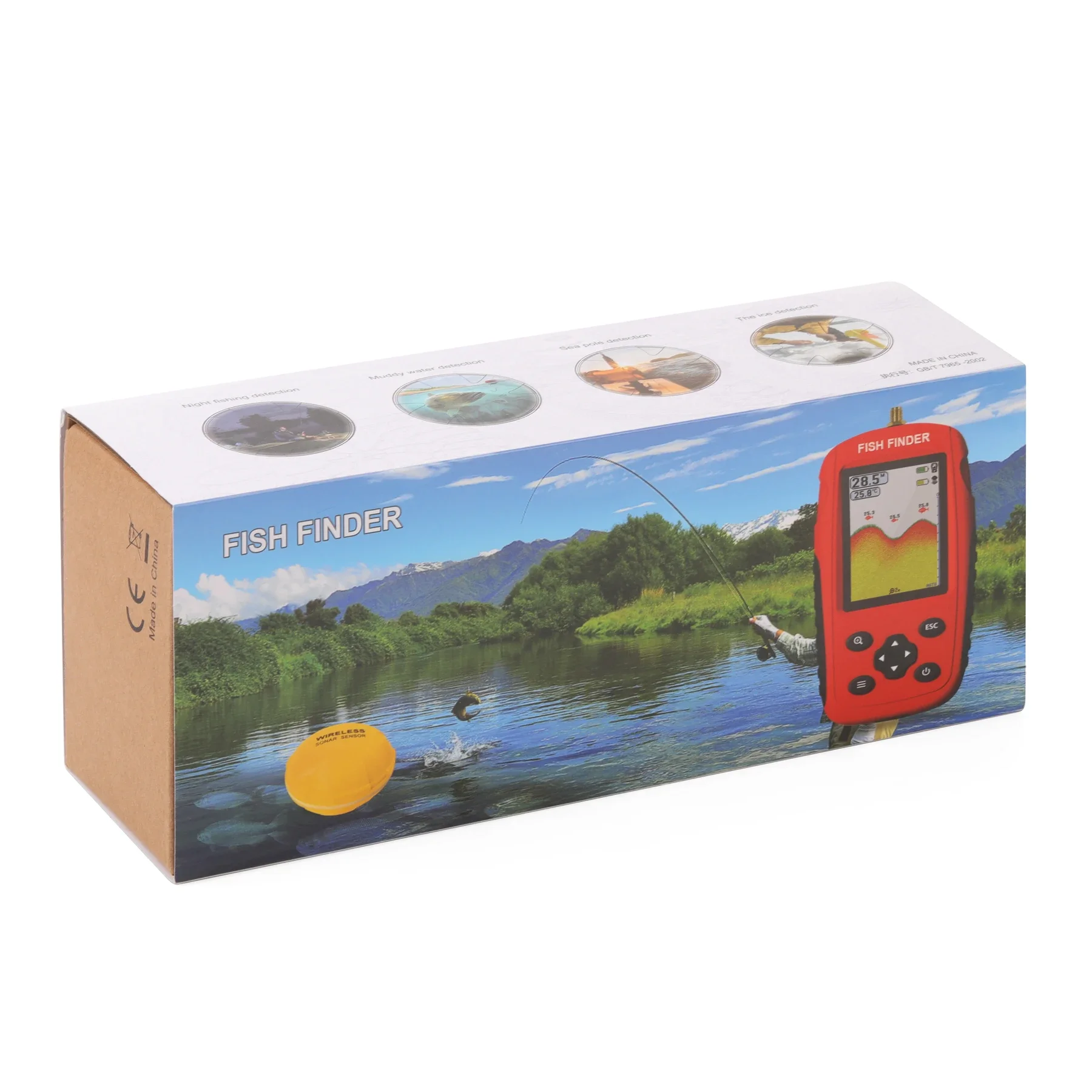 Matsutec GF-610 Portable Rechargeable Fish Finder Wireless Sonar Sensor Fishfinder Depth Locator with Fish Size