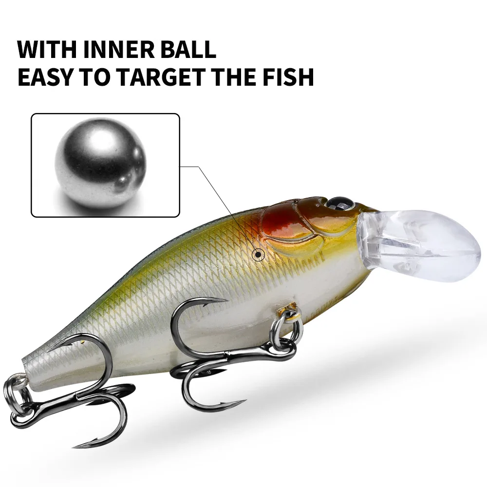 Fishing Lure Luya Bait Rock Little Fatty 7.5cm 14g Submerged Biomimetic False Bait with Blood Tank Fish Hook