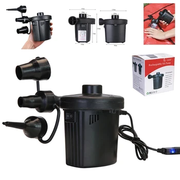 Electric Inflatable Pump Mini Air Cushion Portable Camping Pump Rapid Filling Mattress Swimming Pool Air Filling Blower Injector