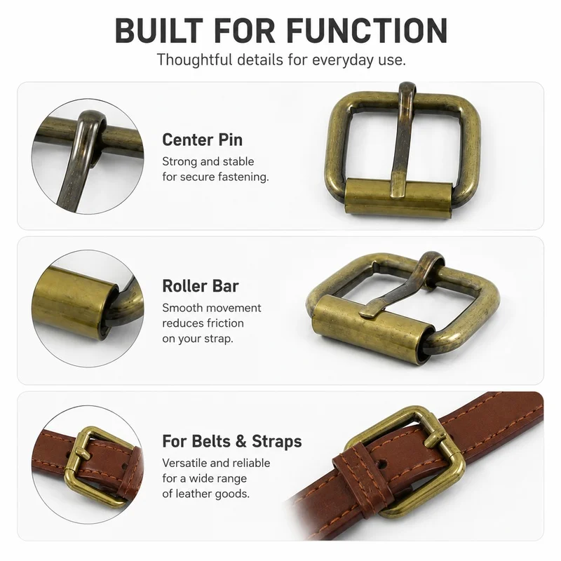 20-Piece Set of Metal Rectangle Pin Buckles for Straps and Accessories