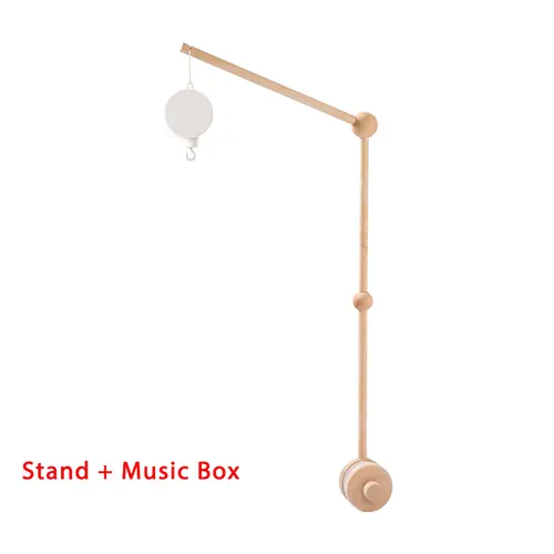 Wooden Crib Mobile Baby Bed Bell Rattle Toy Soft Felt Cartoon Bear Mobile bracket Newborn Music Box Bed Bell Hanging Bracket Toy - Image 27