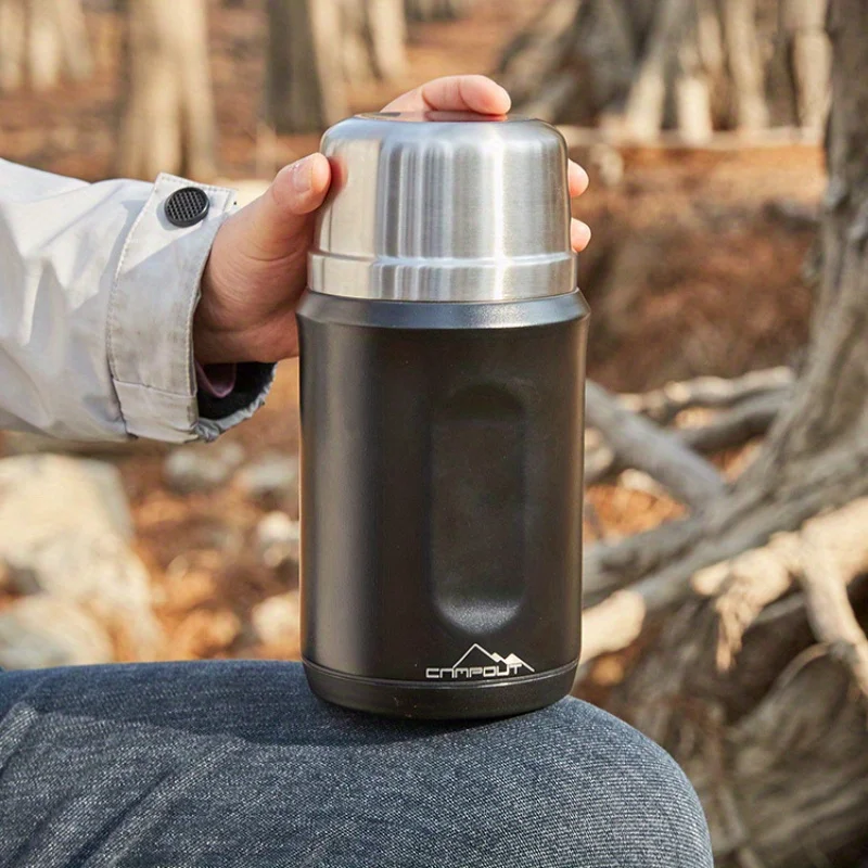 Outdoor Camping Thermos Cup Waterbottle, Thermal Water Bottle, Double Insulated Lunch Box, Camping Cookware Camping Equipment